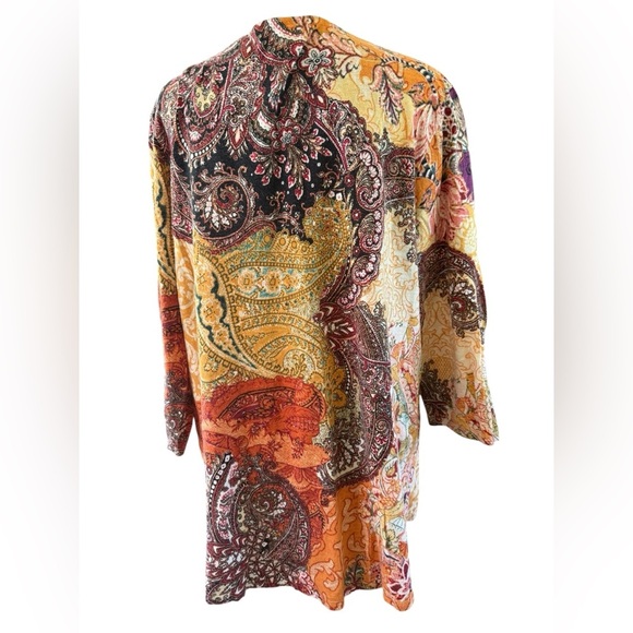 Chico's Multicolor Paisley V-Neck Hi-Lo Blouse Women’s Size 2 (Large) - Picture 9 of 9